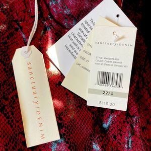 Sanctuary faux leather snake skin pants